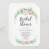 華やかな花束のブライダルシャワーの招待 招待状 (正面/裏面)