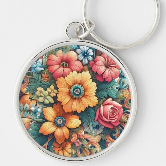 華やかな花束 キーホルダー (正面)