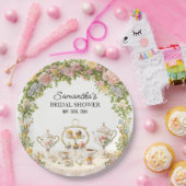 華やかな花柄のビンテージ ティーパーティー ブライダルシャワー ペーパープレート (パーティー)