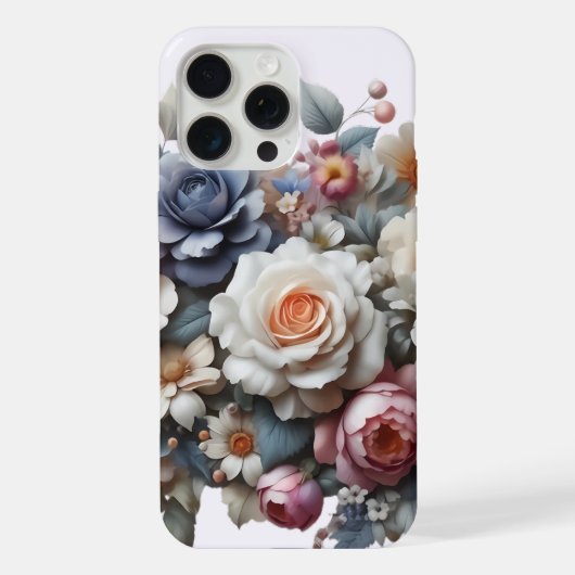 華やかな花柄 iPhoneケース (裏面)