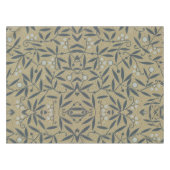 華やかな花模様に濃い青の蔓 テーブルクロス (正面(横))