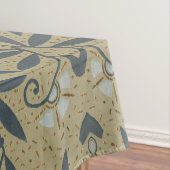 華やかな花模様に濃い青の蔓 テーブルクロス (インサイチュ)