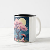 華やかな花見の桜のマグカップ ツートーンマグカップ (正面右)