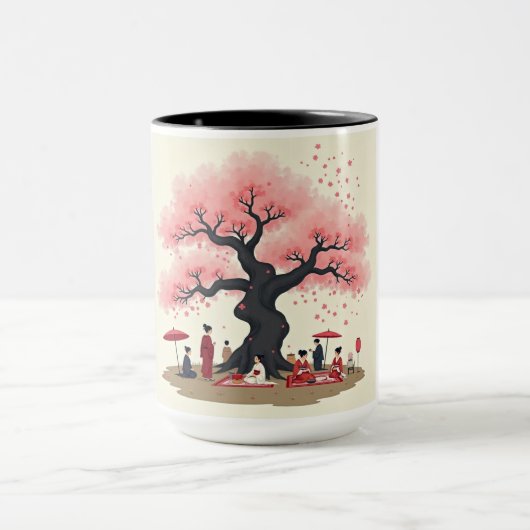 華やかな花見の桜マグカップ マグカップ (中央)