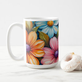 華やかな花 コーヒーマグカップ