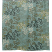 華やかな葉のシルエット穏やかな静寂 シャワーカーテン (正面)