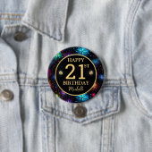 華やかな虹色の花火 21歳の誕生日 缶バッジ (インサイチュ)