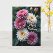 華やかな誕生日の花カード カード (黄色い花)