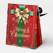 華やかな赤と緑のクリスマス食品パッケージ フェイバーボックス (裏面サイド)