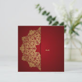 華やかな赤金 招待状 (スタンド正面)