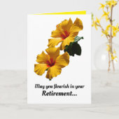 華やかな退職カード折り畳みグリーティングカード カード (黄色い花)