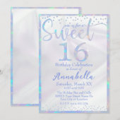 華やかな遊色効果のオパールSweet 16 誕生日 招待状 (正面/裏面)