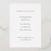 華やかな金ゴールドのモチーフ結婚と写真 箔招待状 (裏面)