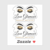 華やかな金ゴールドアイラッシュブロウズメイクアップアーティストロゴ シール (シート)