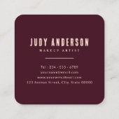 華やかな金ゴールドバラ唇メイクアップアーティスト スクエア名刺 (裏面)