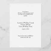 華やかな金ゴールドフローラモチ結婚ー、のフォイル招待状 箔招待状 (裏面)