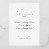 華やかな金ゴールドモチーフ結婚アトリエ 箔招待状 (裏面)