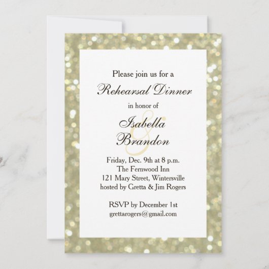 華やかな金ゴールドリハーサルディナー 招待状 (裏面)