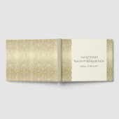 華やかな金ゴールド白モザイクパーソナライズされた点 ゲストブック (全面)