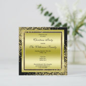 華やかな金ゴールド紙吹雪飾りのクリスマス 招待状 (スタンド正面)