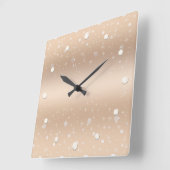 華やかな金ゴールド金属光沢、傾き、星 スクエア壁時計 (傾斜)