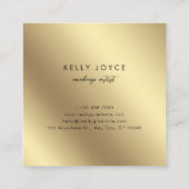 華やかな金箔メイクアップアーティストスクエア スクエア名刺 (裏面)