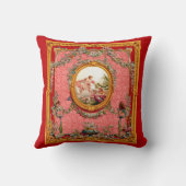 華やかな18世紀バロック様式のプリントハッピーファミリー クッション (裏面)