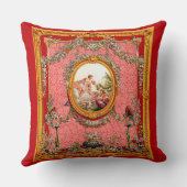 華やかな18世紀バロック様式のプリントハッピーファミリー クッション (裏面)