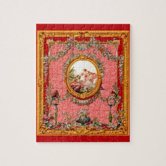 華やかな18世紀バロック様式のプリントハッピーファミリー ジグソーパズル (縦)