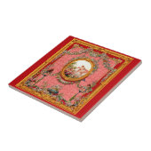 華やかな18世紀バロック様式のプリントハッピーファミリー タイル (側面)