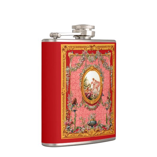 華やかな18世紀バロック様式のプリントハッピーファミリー フラスク (右)