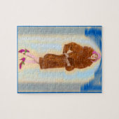 華やかな1920年代の毛皮のコートを着た女性 ジグソーパズル (横)