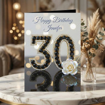 華やかな30歳の誕生日 ブラックダイヤモンドとホワイトローズ