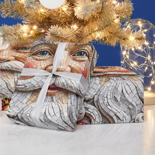 華やかな3Dモザイク クリスマス ギフト包装ロール ラッピングペーパー (クリスマス)