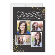 華やかな4枚写真のコラージュ卒業