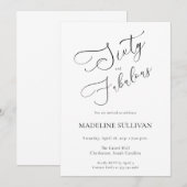 華やかな60歳の誕生日パーティー Sixty and Fabulous Script 招待状 (正面/裏面)