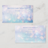 華やかな《写真》ぼけ味の輝き紫と青 名刺 (正面/裏面)