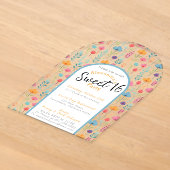 華やかなSweet Sixteen招待状 透明 アクリル招待状 (レイダウン)