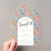 華やかなSweet Sixteen招待状 透明 アクリル招待状 (インサイチュ (ポータブル))