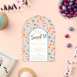 華やかなSweet Sixteen招待状 透明 アクリル招待状