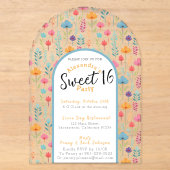華やかなSweet Sixteen招待状 透明 アクリル招待状 (正面)