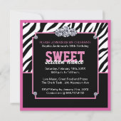 華やかなSweet sixteen誕生パーティーの招待 招待状 (正面)