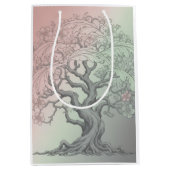 華やかに咲き誇る花の木 ミディアムペーパーバッグ (正面)