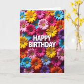 華やかに咲く花々の誕生日カード カード (黄色い花)