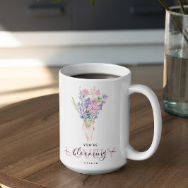 華やかに咲く花 コーヒーマグカップ