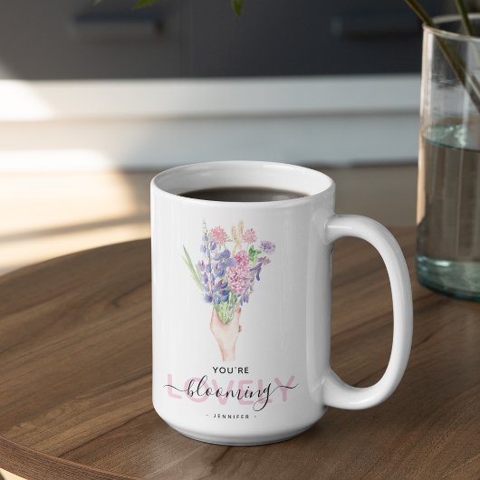 華やかに咲く花 コーヒーマグカップ