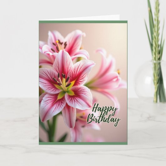 華やかに咲く誕生日カード カード (正面)