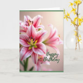 華やかに咲く誕生日カード カード (黄色い花)