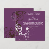 華やかに紫結婚色 招待状 (正面/裏面)