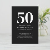 華やかに輝く50歳の誕生日お祝い バラ色の人生 招待状 (スタンド正面)